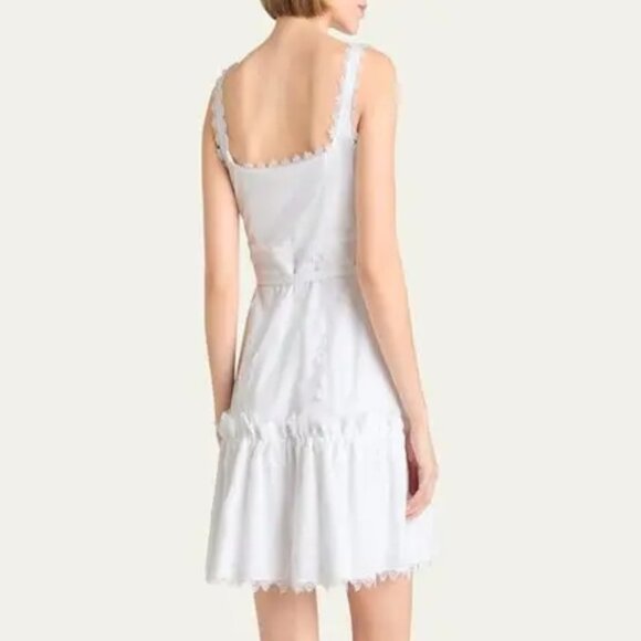 Cinq a Sept Aziza Lace Embellished Mini Dress Sleeveless Women's Size 12 White - Picture 2 of 3